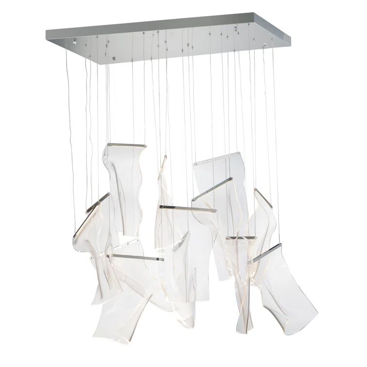 Rinkle Polished Chrome LED 13-Light Geometric Chandelier