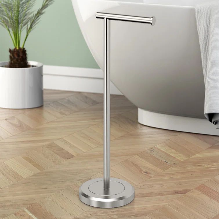 Latitude II Satin Nickel Freestanding Toilet Paper Holder