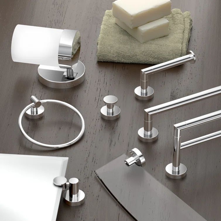 Glam 24" Chrome Double Towel Bar with Sleek Design