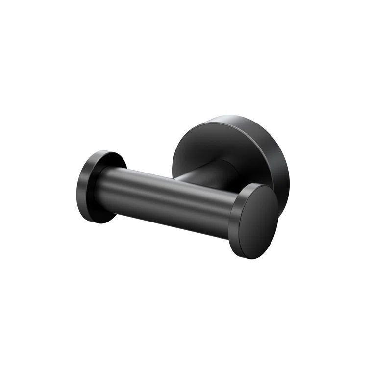 Matte Black Modern Double Robe Hook for Bathroom