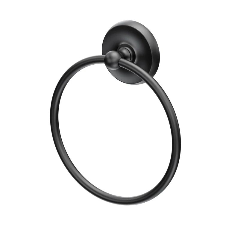 Matte Black Wall Mounted 6.5" Towel Ring