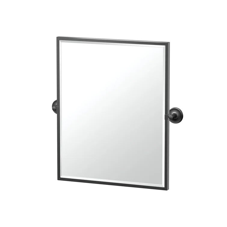 Elegant Matte Black Metal Framed Rectangular Wall Mirror
