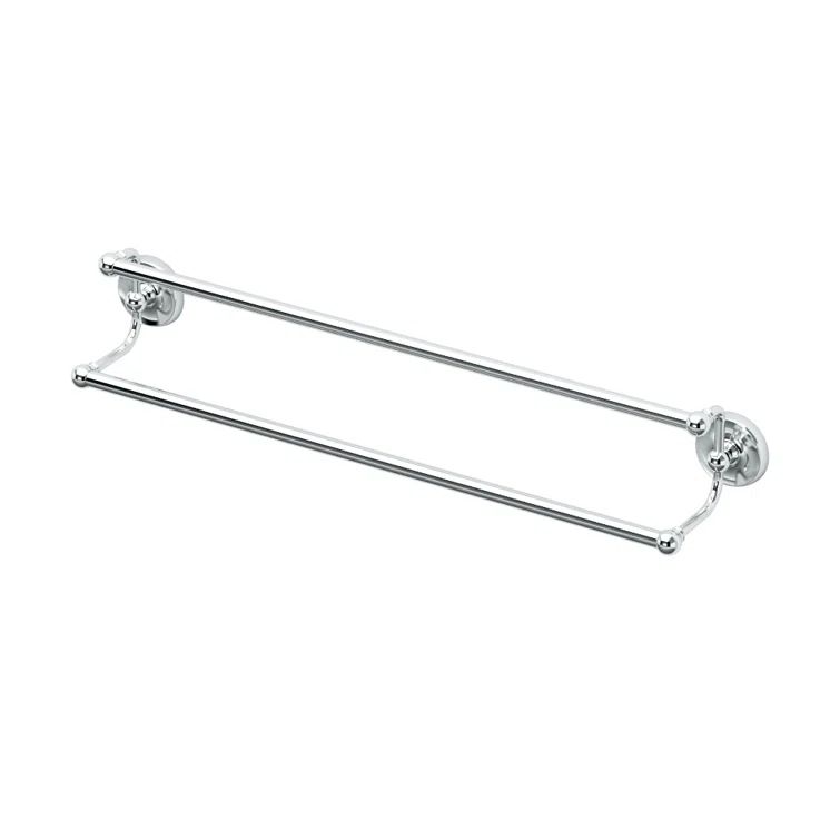 Designer II 24-inch Chrome Double Wall Mounted Towel Bar
