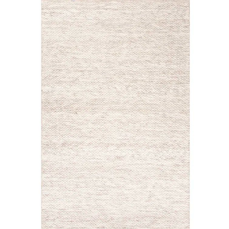 Taupe Flat Woven Handmade Wool 9' x 12' Area Rug