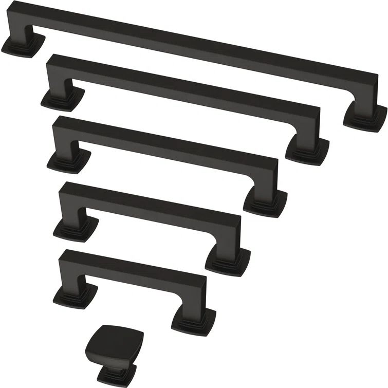 Parow Matte Black Rectangular Cabinet Pull Bar with Mounting Hardware