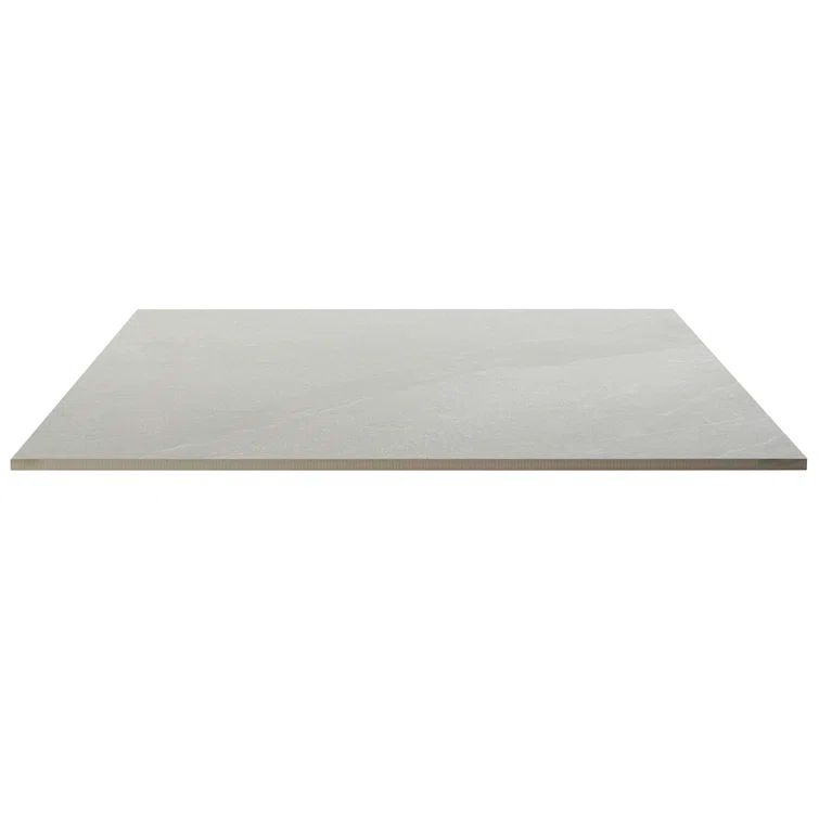 24" x 24" Gray Matte Porcelain Stone Look Floor Tile