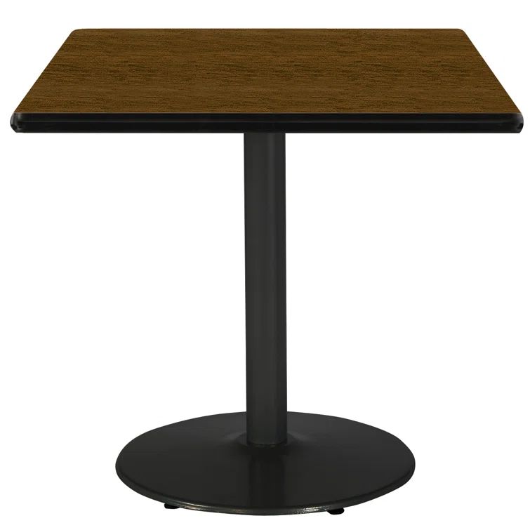 Walnut and Black Square Bar Height Dining Table