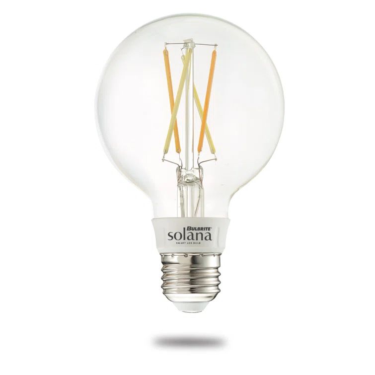 Solana Smart G25 LED Filament Globe Bulb, Clear Edison Style, WiFi Enabled