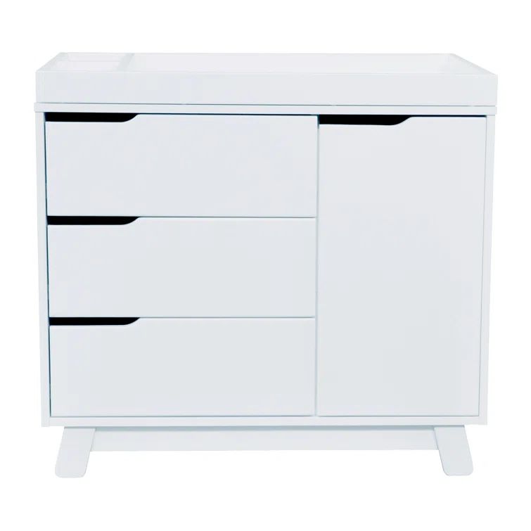 Ivory Pine Wood 3-Drawer Changing Table Dresser