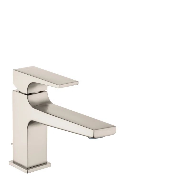 Brushed Nickel Single Hole Modern Bathroom Faucet