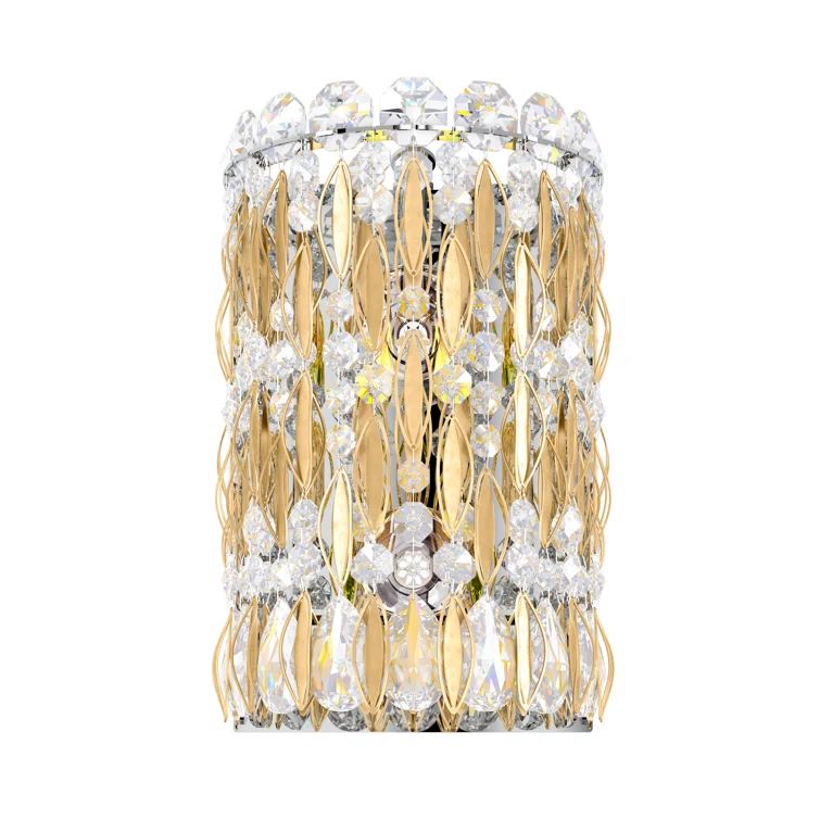 Heirloom Gold Sarella 2-Light Cylinder Sconce with Clear Crystals