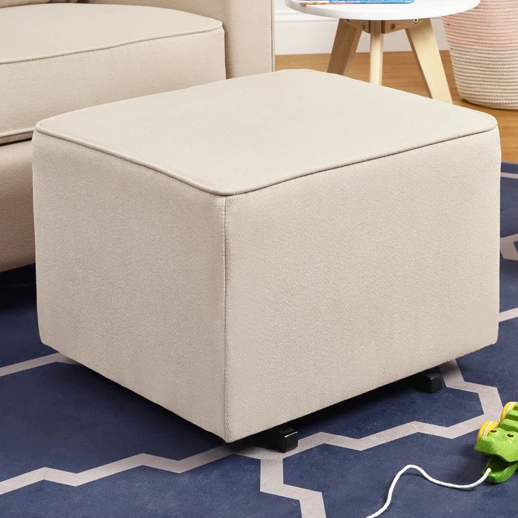 Cream Gliding Ottoman with Smooth Back and Forth Motion