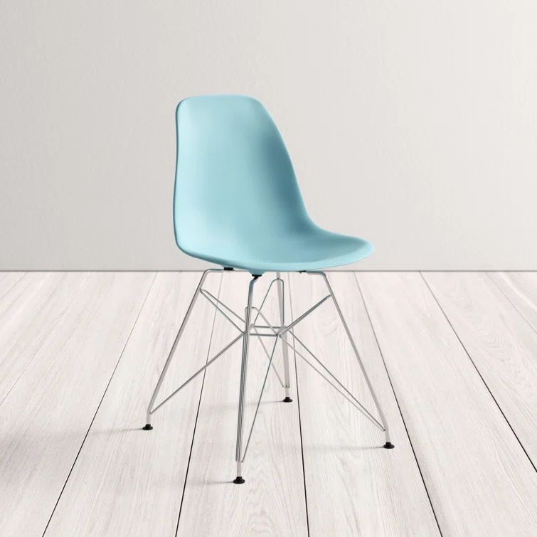 Matte Blue Eiffel Metal Side Chair Set of 2