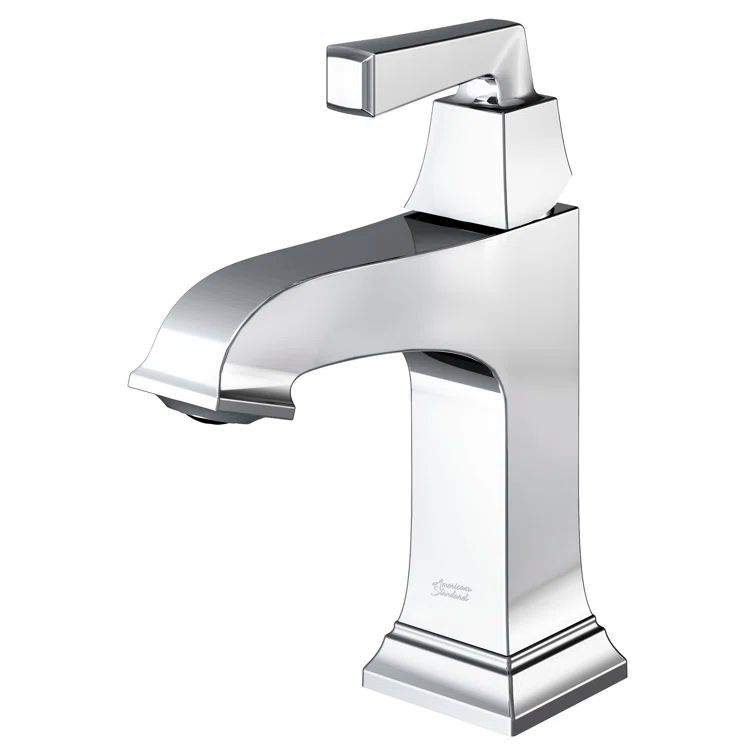 Polished Chrome Single Handle Bathroom Faucet with Push-Pop Drain