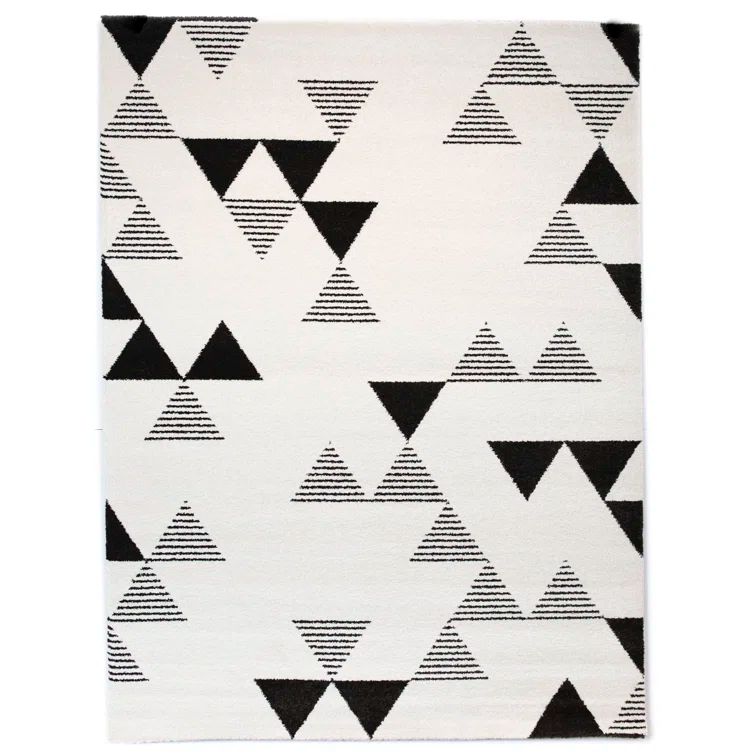 Phoebe White Spot 5' x 7' Stain-Resistant Kids' Area Rug