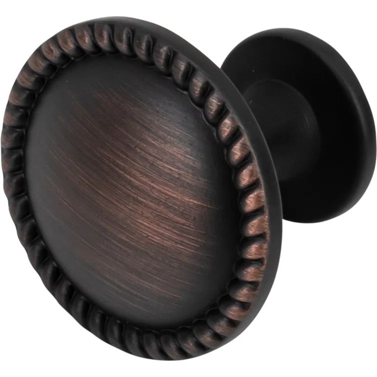Oil Rubbed Bronze Round Cabinet Knob with Mounting Hardware