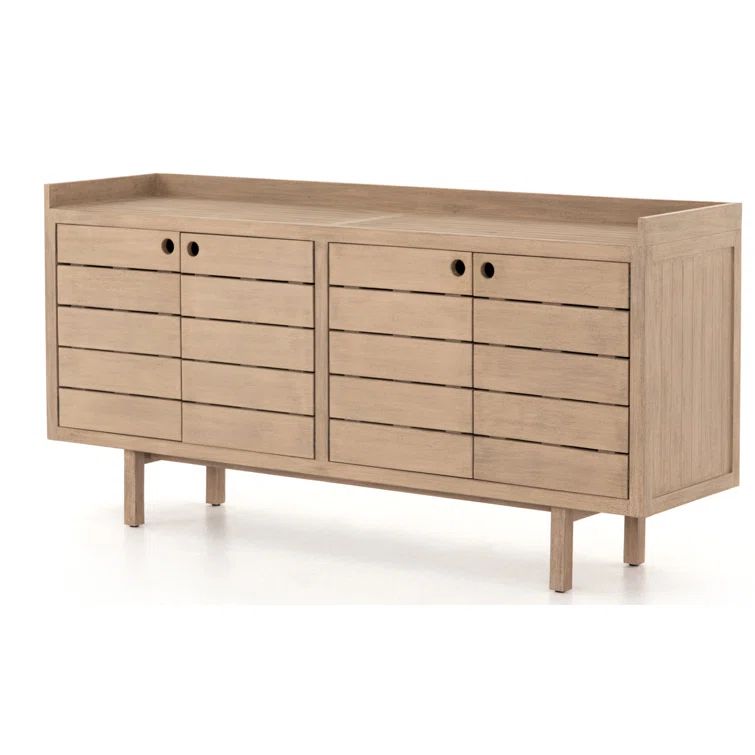 Lula 70'' Washed Brown Teak Modern Outdoor Buffet