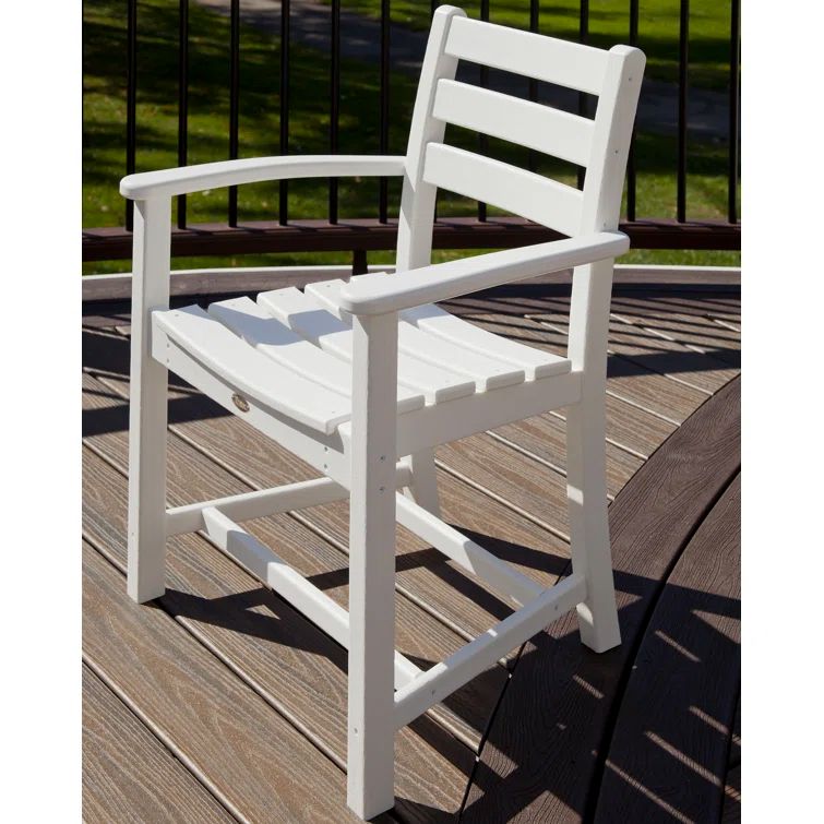 White Polywood Outdoor Dining Arm Chair
