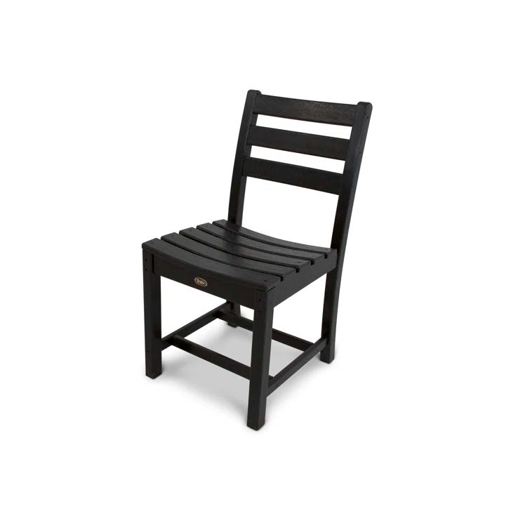 Monterey Bay Charcoal Black HDPE Armless Dining Side Chair
