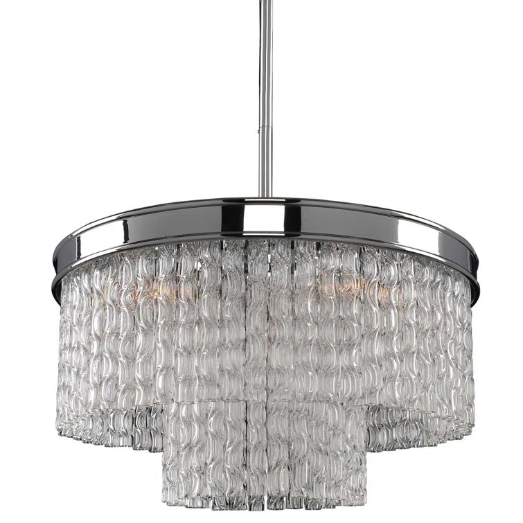 Savena 19" Chrome Crystal 5-Light Pendant