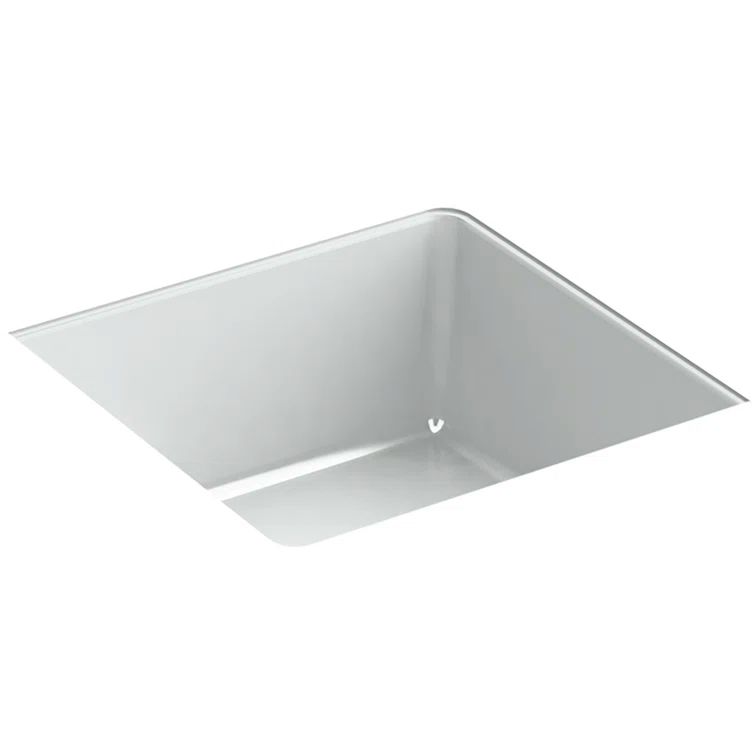 Ice Gray Ceramic Square Undermount Bathroom Sink with Overflow