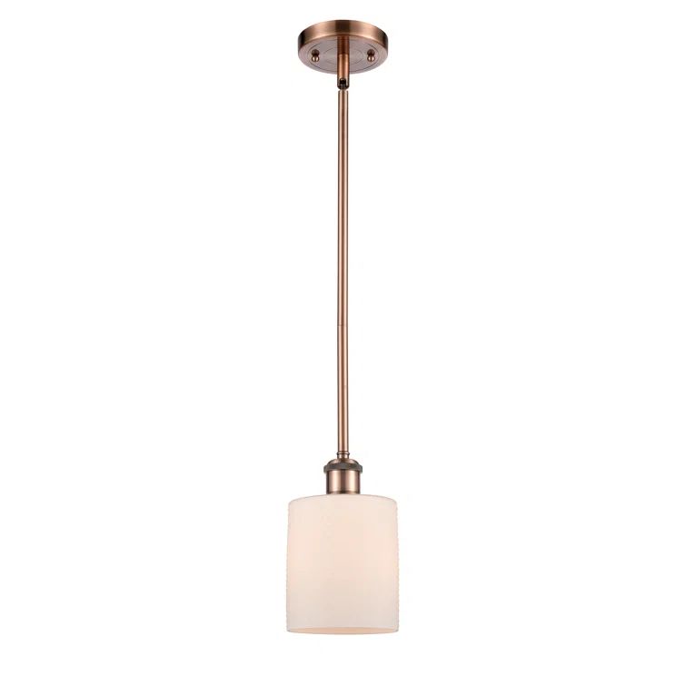 Antique Copper & Matte White Mini Pendant Light - Indoor/Outdoor