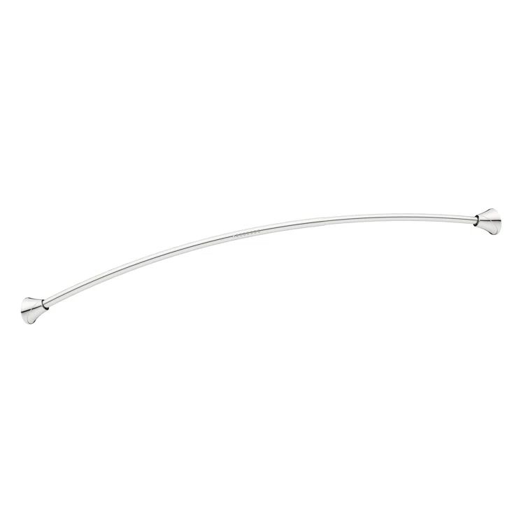 Adjustable Chrome Tension Curved Shower Curtain Rod