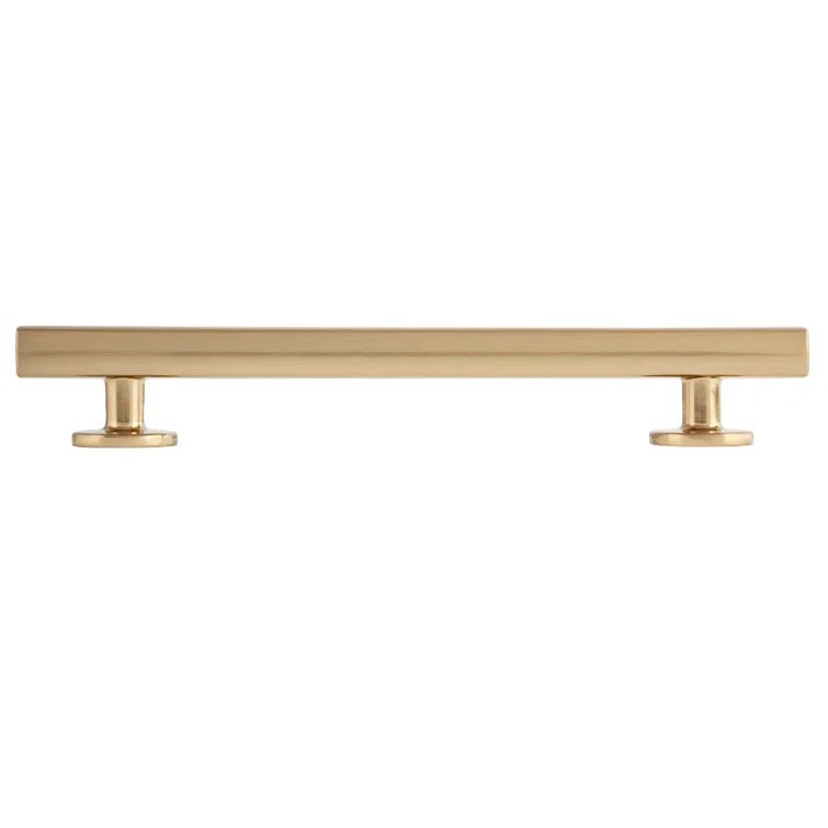 Flynn 5-1/2 Inch Brushed Brass Modern Drawer Pull
