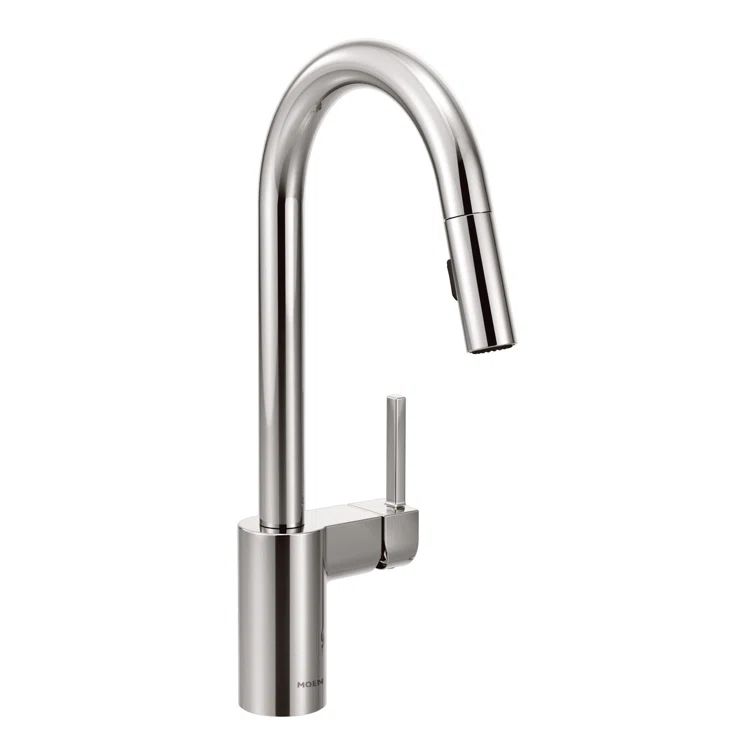 Chrome Stainless Steel Pull-Down Kitchen Faucet with Spray