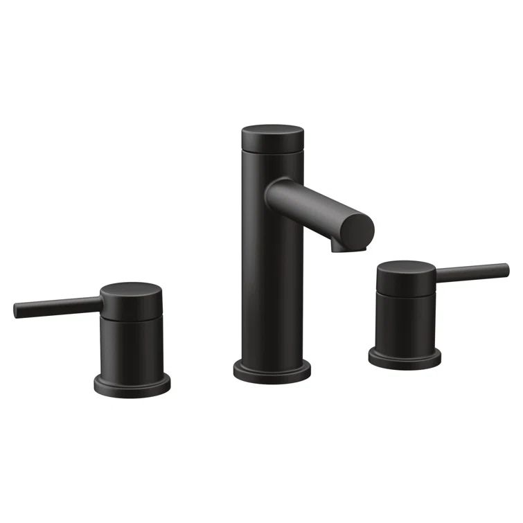 Matte Black 6 3/8" Metal Widespread Bathroom Faucet