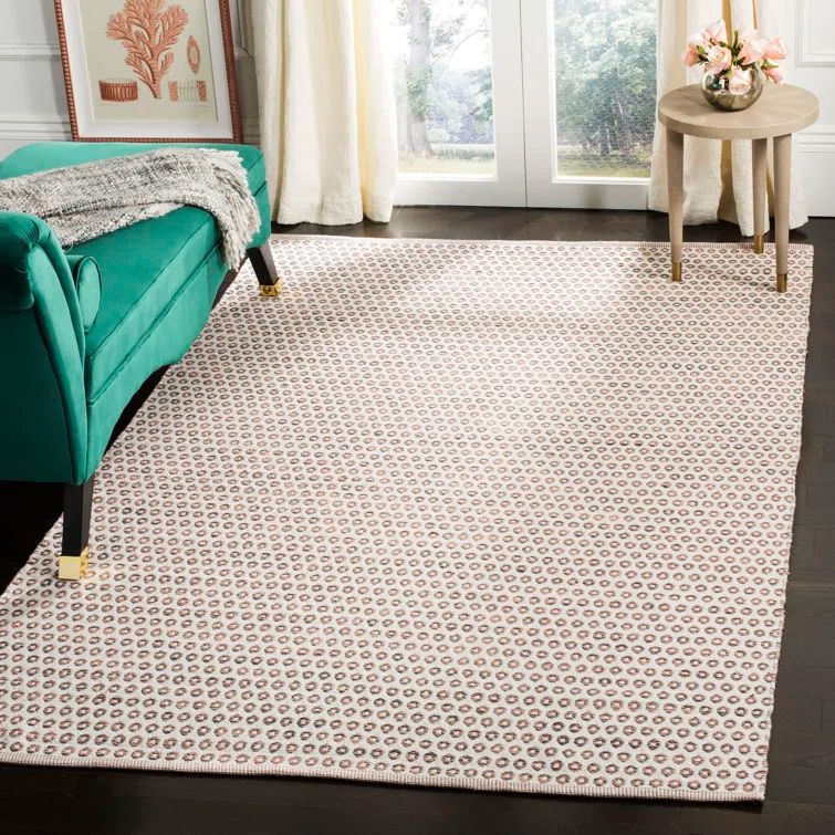 Reversible Off-White Handmade Wool-Cotton 8' x 10' Area Rug