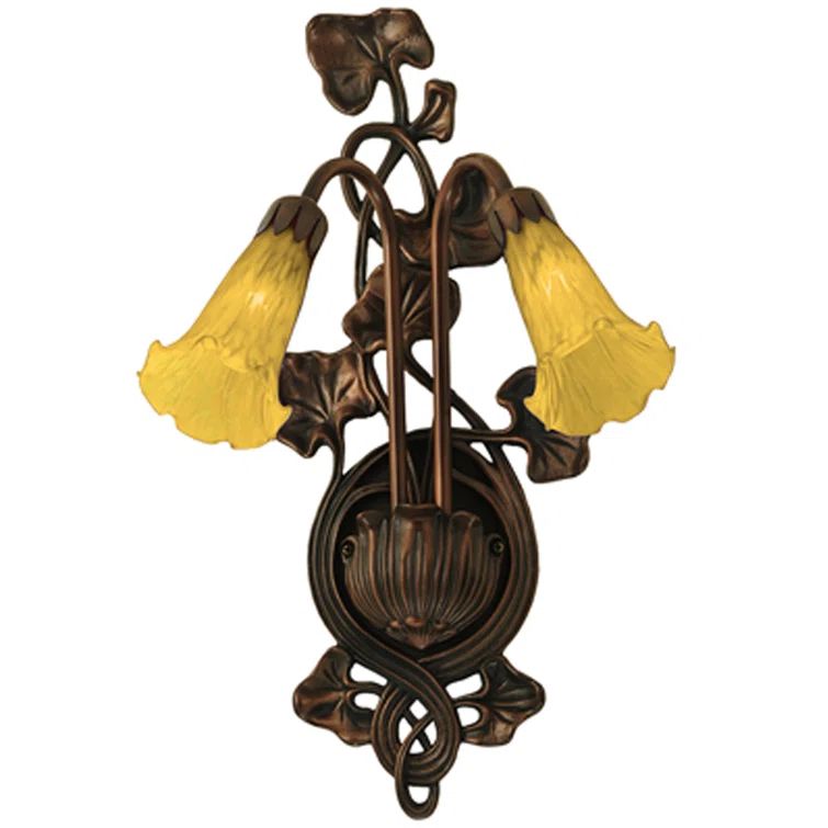 Amber Pond Lily 17.5" Bronze Dimmable Wall Sconce