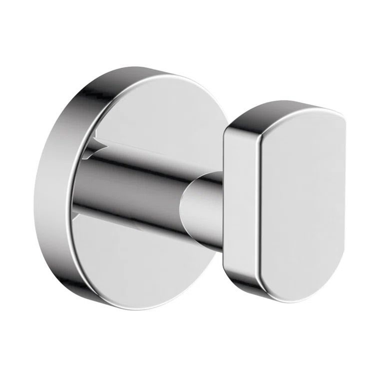 Polished Chrome Modern Metal Wall-Mounted Robe Hook