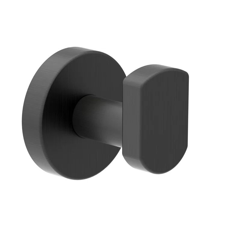 Matte Black Metal Wall-Mounted Robe Hook