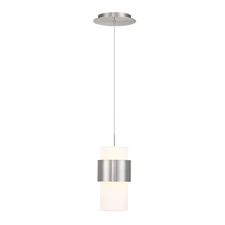Brushed Nickel Glass LED Mini Pendant Light