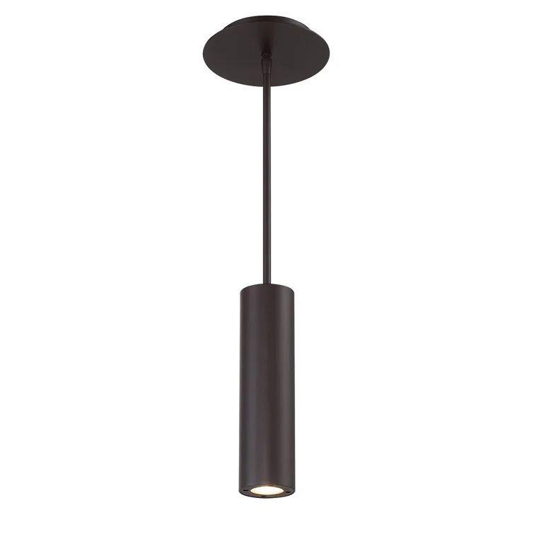 Bronze LED Indoor/Outdoor Pendant Light with Glass Shade