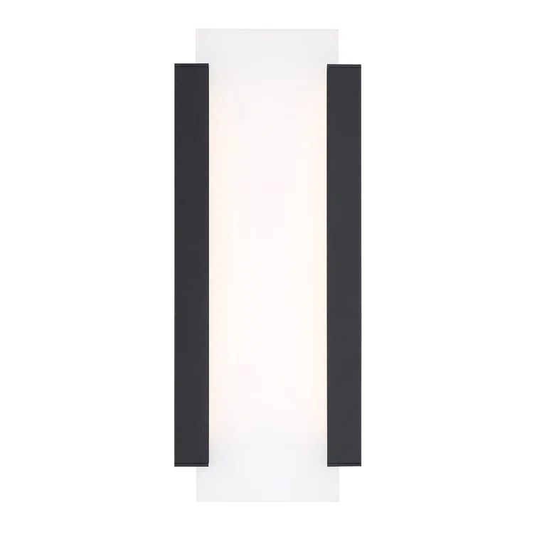 Fiction Black LED Wall Light with Etched Acrylic Panel