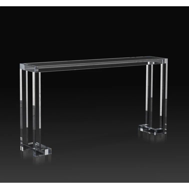 Ava Clear Glass Modern Console Table 30"H X 60"W X 10"D