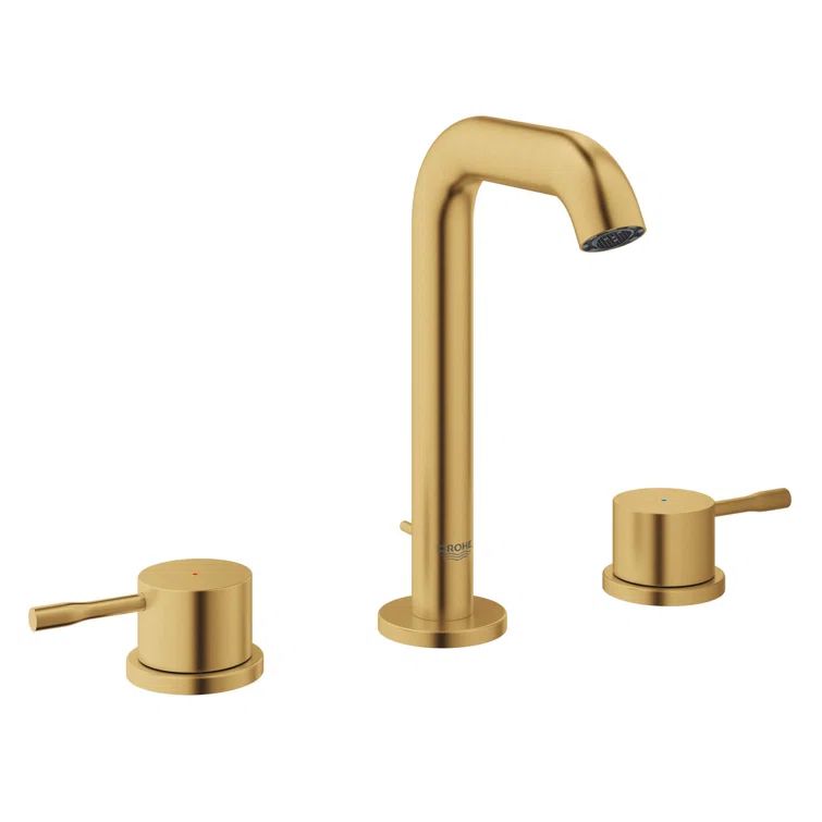 Essence Grey Chrome Brass Widespread Bathroom Faucet