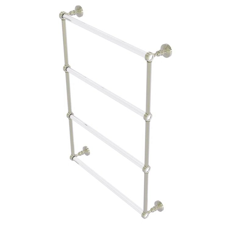 Polished Nickel and Clear Acrylic 4-Tier Ladder Towel Bar