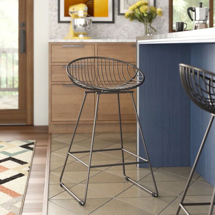 Ellis 25" Chic Gray Steel Counter Bar Stool
