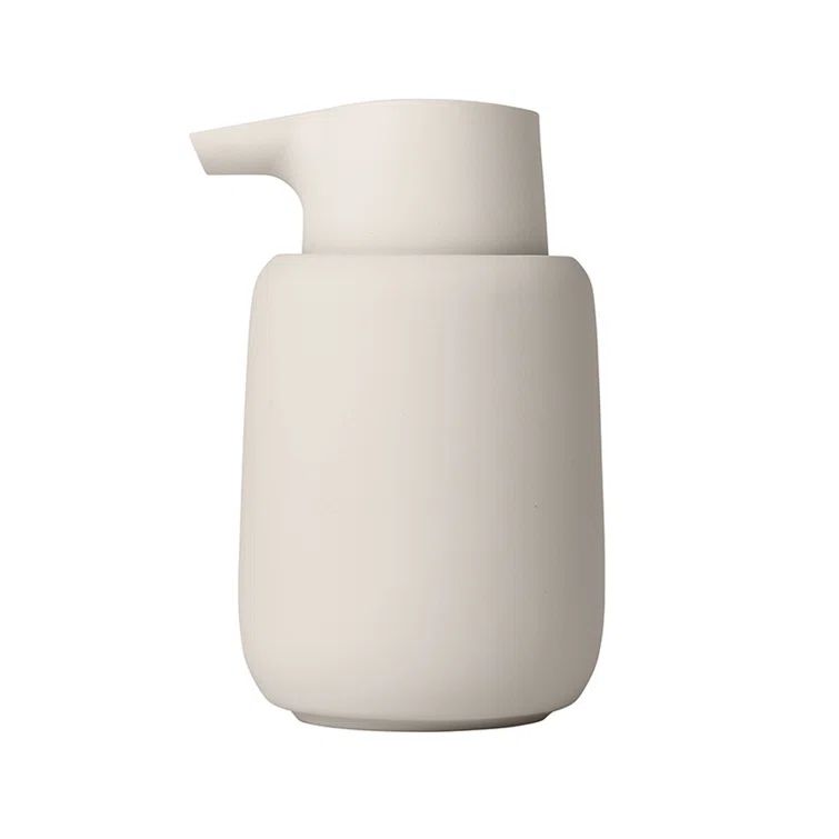 Moonbeam Cream Ceramic and Silicone Soap Dispenser
