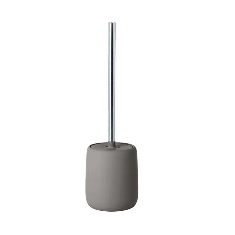 Sono Rounded Ceramic and Silicone Toilet Brush with Holder - Taupe