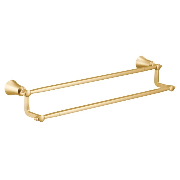 Elegant Polished Nickel Double Wall Mounted Towel Bar