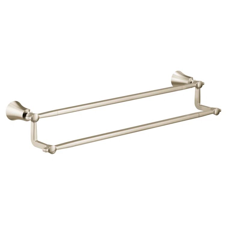 Polished Nickel Modern Wall Mounted Double Towel Bar