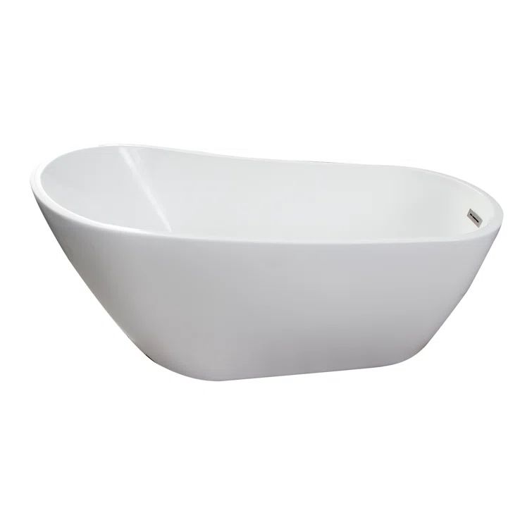 Lorenzo 60'' White Acrylic Freestanding Soaking Bathtub
