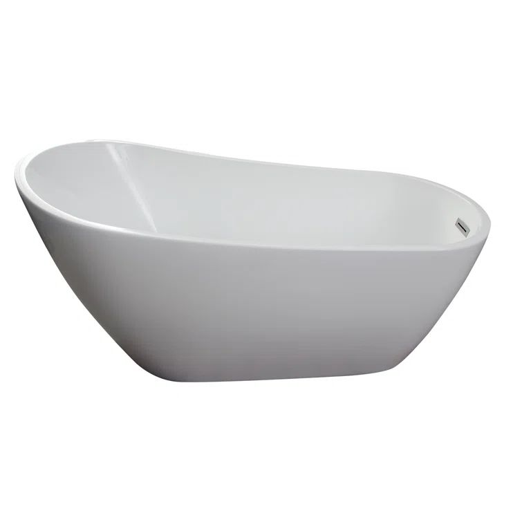 Lorenzo 60" White Acrylic Freestanding Slipper Tub