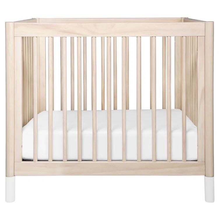 Washed Natural Pine 4-in-1 Convertible Mini Crib