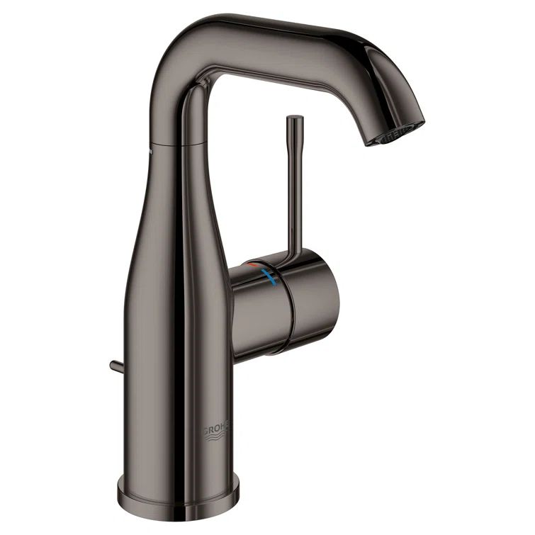 Essence Modern Black Brass Single-Hole Bathroom Faucet