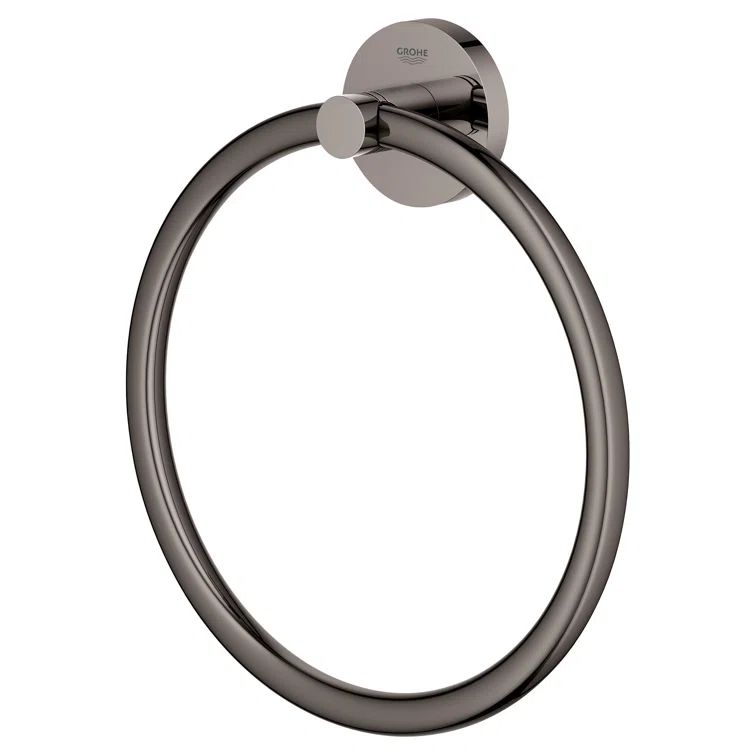 Modern Hard Graphite Wall Mounted Towel Ring